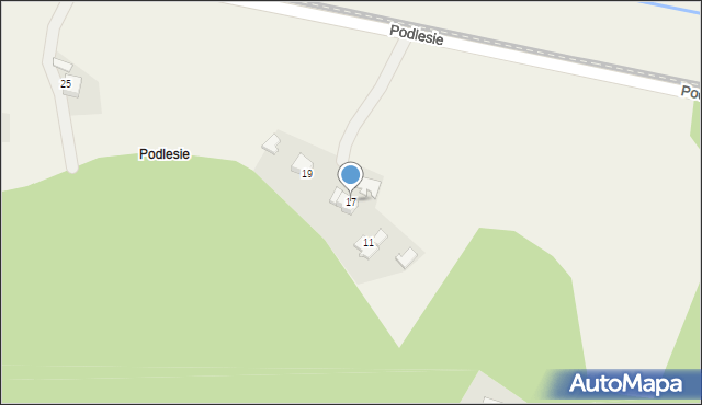 Kossowa, Podlesie, 17, mapa Kossowa