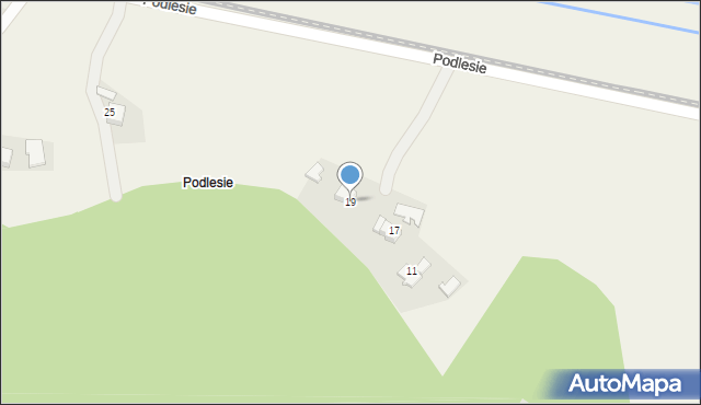 Kossowa, Podlesie, 19, mapa Kossowa