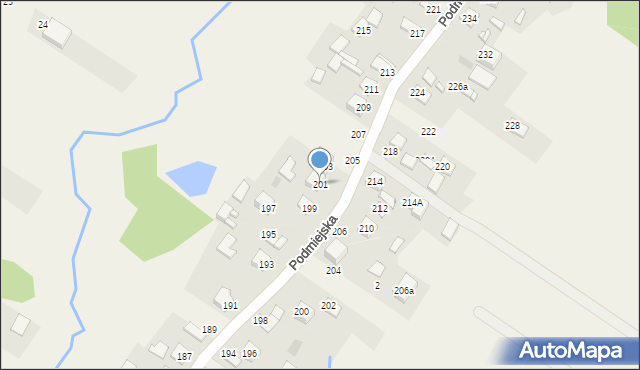 Kostomłoty Pierwsze, Podmiejska, 201, mapa Kostomłoty Pierwsze