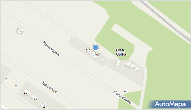 Kostomłoty Pierwsze, Podmiejska, 216a, mapa Kostomłoty Pierwsze