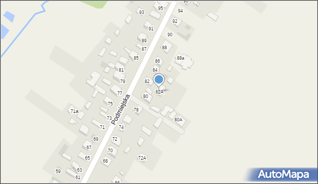 Kostomłoty Pierwsze, Podmiejska, 82A, mapa Kostomłoty Pierwsze