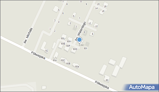 Kostrzyn, Półwiejska, 60J, mapa Kostrzyn