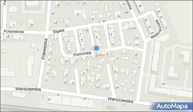 Kostrzyn, Pomorska, 13, mapa Kostrzyn