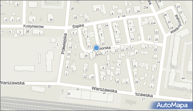 Kostrzyn, Pomorska, 21, mapa Kostrzyn