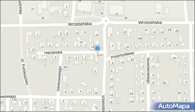 Kostrzyn, Powstańców Wielkopolskich, 3, mapa Kostrzyn