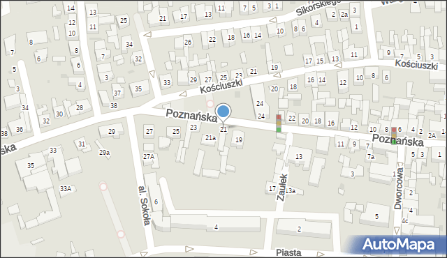 Kostrzyn, Poznańska, 21, mapa Kostrzyn