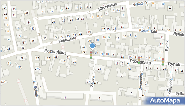 Kostrzyn, Poznańska, 22a, mapa Kostrzyn