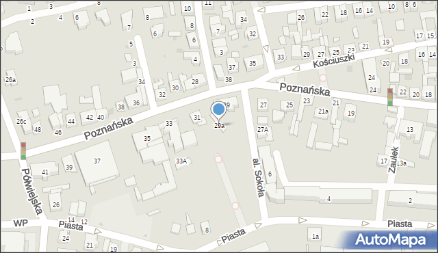 Kostrzyn, Poznańska, 29a, mapa Kostrzyn