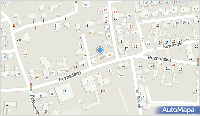 Kostrzyn, Poznańska, 30, mapa Kostrzyn