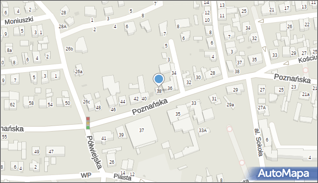 Kostrzyn, Poznańska, 38, mapa Kostrzyn