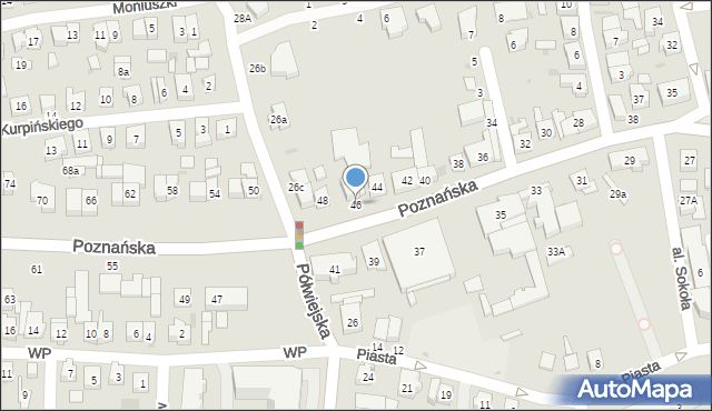 Kostrzyn, Poznańska, 46, mapa Kostrzyn