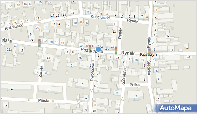 Kostrzyn, Poznańska, 5, mapa Kostrzyn