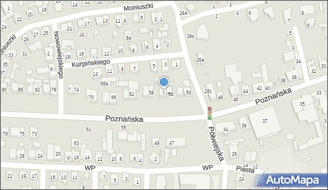 Kostrzyn, Poznańska, 56, mapa Kostrzyn