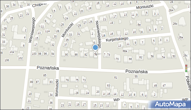 Kostrzyn, Poznańska, 78, mapa Kostrzyn