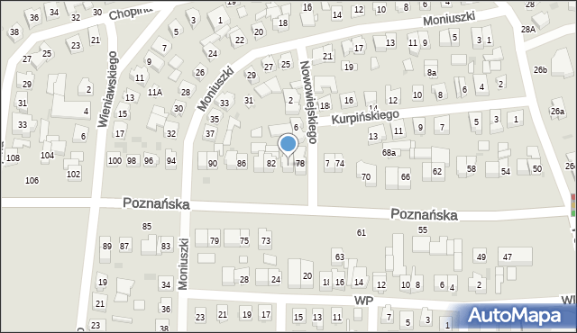 Kostrzyn, Poznańska, 80, mapa Kostrzyn