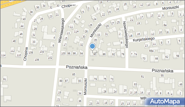 Kostrzyn, Poznańska, 92, mapa Kostrzyn