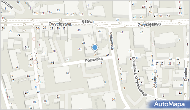 Koszalin, Połtawska, 2, mapa Koszalina