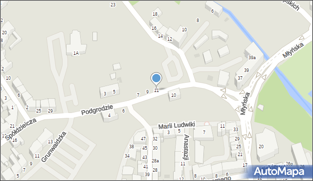 Koszalin, Podgrodzie, 11, mapa Koszalina