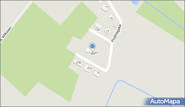 Koszalin, Podmiejska, 69A, mapa Koszalina