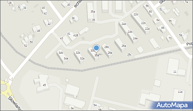 Koszalin, Poprzeczna, 30a, mapa Koszalina