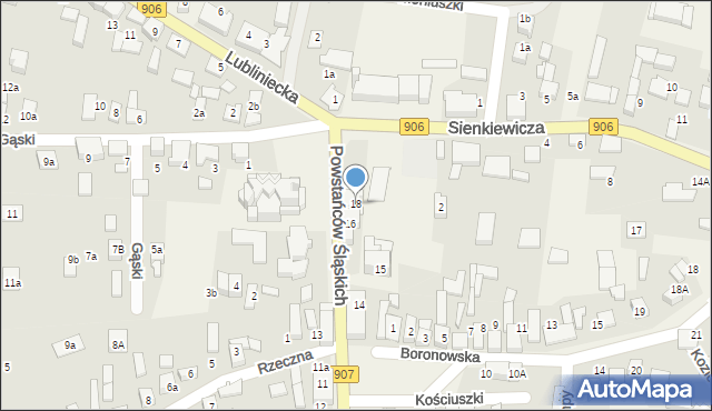 Koszęcin, Powstańców Śląskich, 18, mapa Koszęcin