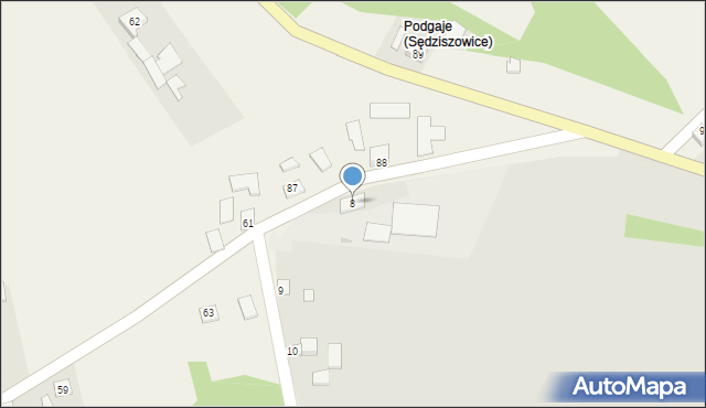 Koszyce, Podgaje, 8, mapa Koszyce