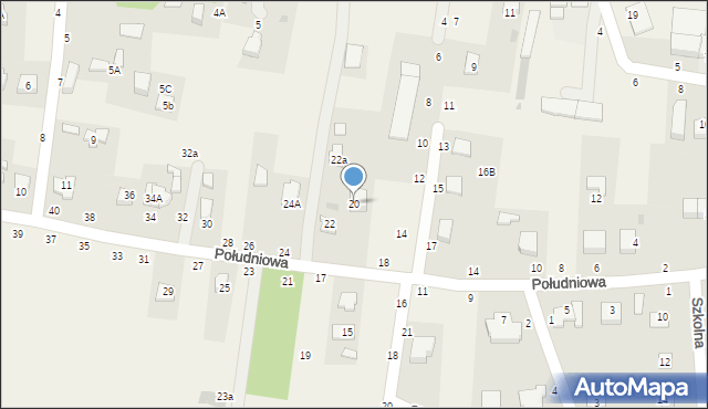 Koszyce Wielkie, Południowa, 20, mapa Koszyce Wielkie