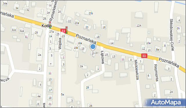 Kotlin, Poznańska, 17, mapa Kotlin