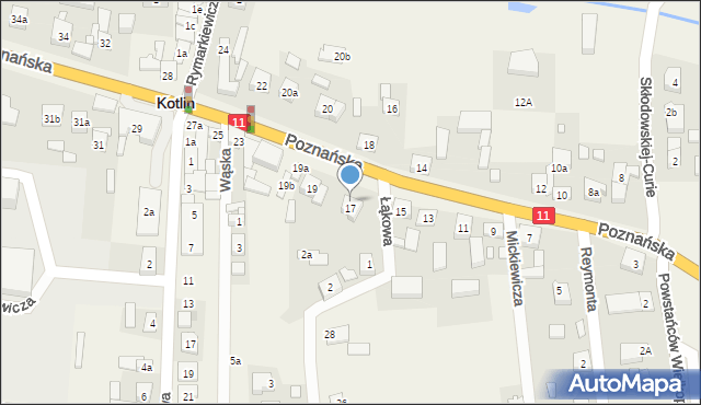 Kotlin, Poznańska, 17b, mapa Kotlin