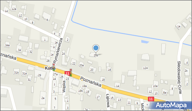 Kotlin, Poznańska, 20b, mapa Kotlin