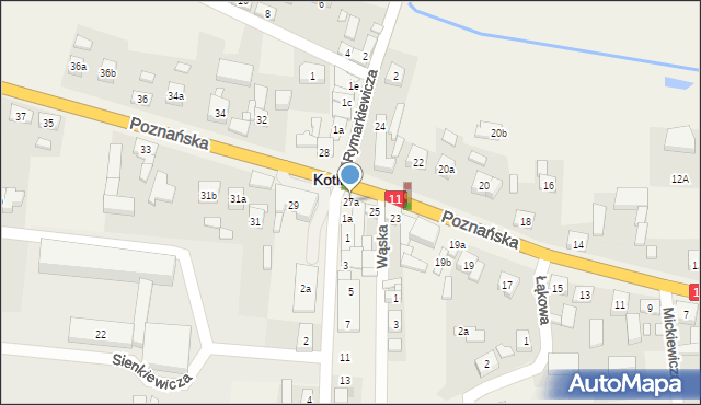 Kotlin, Poznańska, 27a, mapa Kotlin