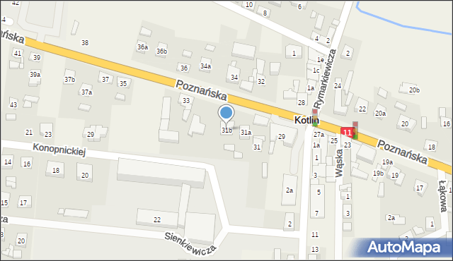 Kotlin, Poznańska, 31b, mapa Kotlin