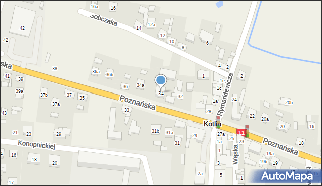 Kotlin, Poznańska, 34, mapa Kotlin