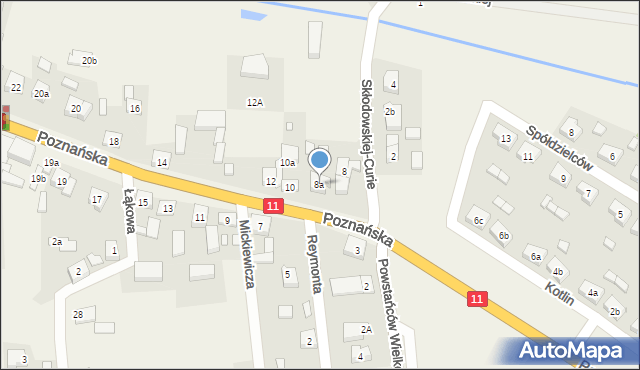 Kotlin, Poznańska, 8a, mapa Kotlin