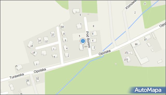 Kotórz Mały, Pod Borem, 1, mapa Kotórz Mały