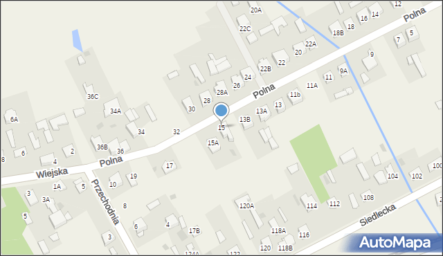Kotuń, Polna, 15, mapa Kotuń