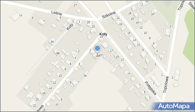 Koty, Potępska, 19A, mapa Koty