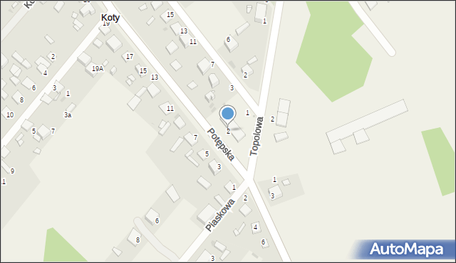 Koty, Potępska, 2, mapa Koty