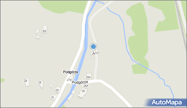 Kowary, Podgórze, 25, mapa Kowary