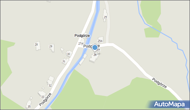 Kowary, Podgórze, 26, mapa Kowary