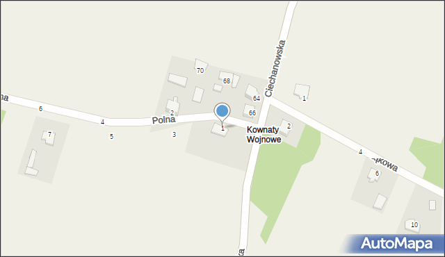 Kownaty Żędowe, Polna, 1, mapa Kownaty Żędowe