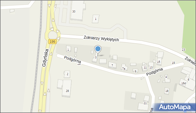 Koziegłowy, Podgórna, 5, mapa Koziegłowy