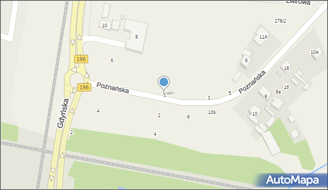 Koziegłowy, Poznańska, 1, mapa Koziegłowy