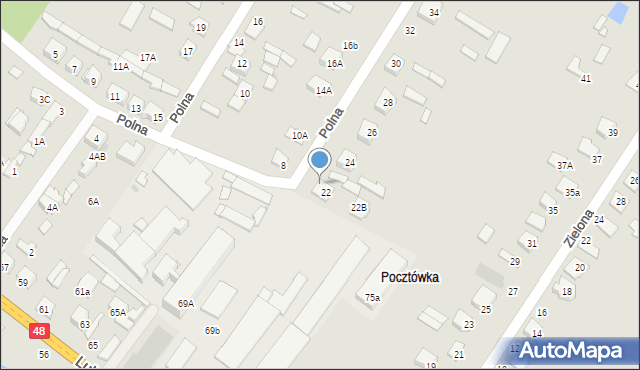 Kozienice, Polna, 22a, mapa Kozienice