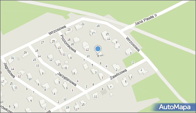 Kozienice, Poziomkowa, 8, mapa Kozienice