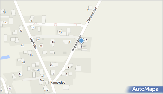 Kozłów, Poprzeczna, 6, mapa Kozłów