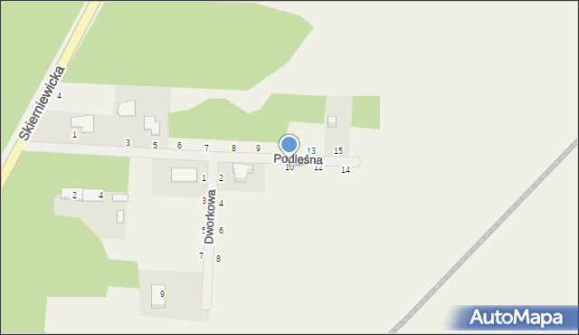 Kozłów Biskupi, Podleśna, 10, mapa Kozłów Biskupi