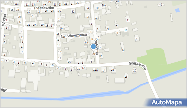 Koźmin Wielkopolski, Podgórna, 10, mapa Koźmin Wielkopolski