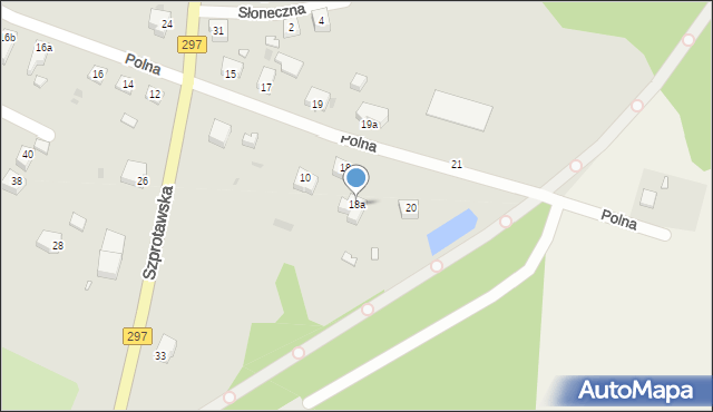 Kożuchów, Polna, 18a, mapa Kożuchów