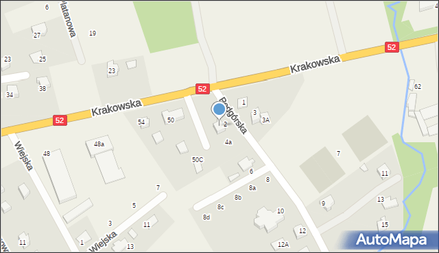 Kozy, Podgórska, 4, mapa Kozy